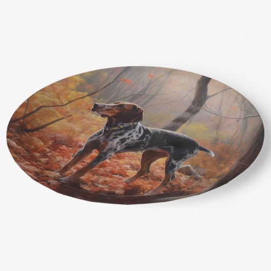 Assiettes En Carton Bluetick Coonhound en automne Leaves automne Inspi (Angle)