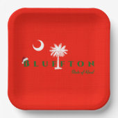 Assiettes En Carton Bluffton État d'esprit Noël Vacances Rouge Vert (Recto)
