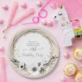 Assiettes En Carton Blush BOHO Anemone Floral Wreath fête d'anniversai (Fête)