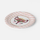 Assiettes En Carton Blush & Gold Fox Princess (Angle)