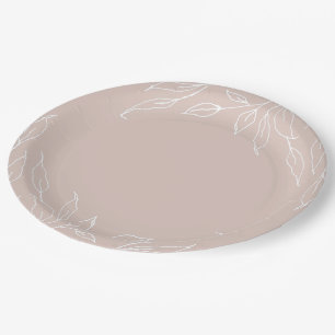 Assiettes En Carton Blush Leaf Motif Thanksgiving