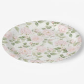 Assiettes En Carton Blush Pink White Flowers Wedding (Angle)