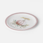 Assiettes En Carton Blush Pumpkin Fall Baby Shower Paper Plates (Angle)