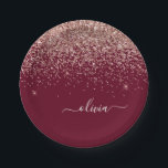 Assiettes En Carton Blush Rose Bourgogne Paillettes Monogramme Or<br><div class="desc">Assiettes de fête à monogramme paillettes rose or - rose blush et bourgogne. C'est le cadeau parfait pour un anniversaire sweet 16, un mariage, une douche de mariée, un anniversaire de mariage, une baby shower ou une soirée d'enterrement de vie de jeune fille pour quelqu'un qui aime le luxe glamour...</div>