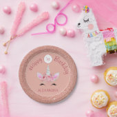 Assiettes En Carton Blush Rose Rose Gold Parties scintillant Unicorn 1 (Fête)