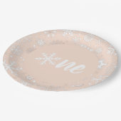 Assiettes En Carton Blush Winter First Birday Snowflake One Plates (Angle)