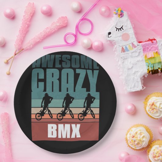 Assiettes En Carton BMX vintage rétroactif (Fête)