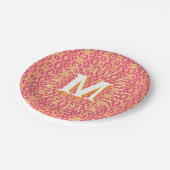 Assiettes En Carton Boa Ripple in Pink + Orange Personalized (Angle)