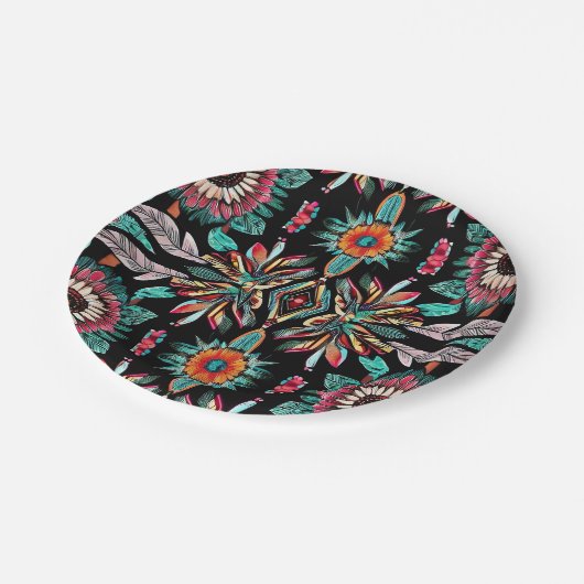 Assiettes En Carton Bohemain amérindien (Angle)