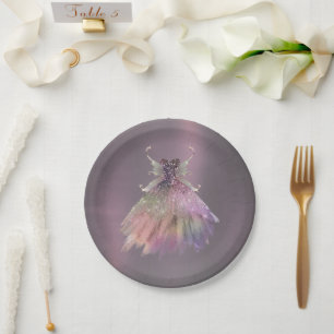 Assiettes En Carton Bohême Fairy Ball Gown   Boudin Ombre
