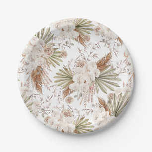 Assiettes En Carton Bohème Floral & Plumes