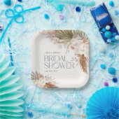 Assiettes En Carton Bohème Floral & Plumes Douche (Fête)
