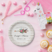 Assiettes En Carton Bohème Rustique Plumes Arrow Mariage Réception (Fête)