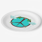 Assiettes En Carton Bohemian Angel Wings Peace Symbol (Angle)