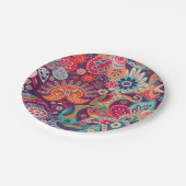 Assiettes En Carton Bohemian Boho MOD Hippy Chic Flower Motif (Angle)