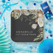 Assiettes En Carton bohemian botanical modern elegant foliage (Fête)