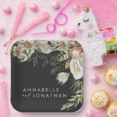 Assiettes En Carton bohemian botanical modern elegant foliage (Fête)