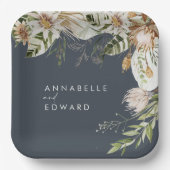 Assiettes En Carton bohemian botanical modern elegant foliage (Recto)