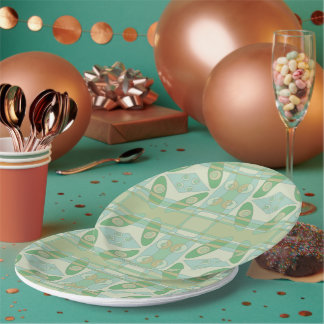 Assiettes En Carton Bohemian Chintz New Green Olive