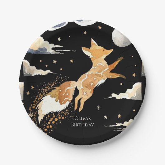 Assiettes En Carton Boho Adventure Fox Anniversaire (Devant)