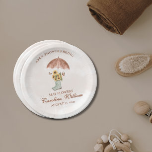 Assiettes En Carton Boho April Showwers Apporte May Baby shower Fleur