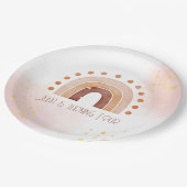 Assiettes En Carton Boho aquarelle arc-en-ciel (Angle)