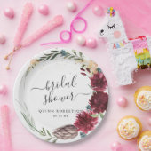 Assiettes En Carton Boho Aquarelle Fête de Mariage Florale d'Automne (Fête)