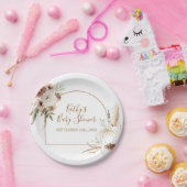 Assiettes En Carton Boho Arch Blanc Citrouille Floral papier (Fête)