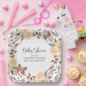 Assiettes En Carton BOHO Automne Floral Automne Baby shower papillon (Fête)