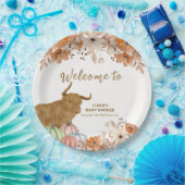 Assiettes En Carton Boho Automne Floral Highland Vache Baby shower Bie (Fête)