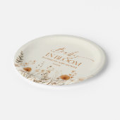 Assiettes En Carton Boho Baby In Bloom Baby shower Fleur sauvage (Angle)