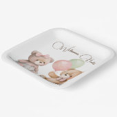 Assiettes En Carton Boho Baby Twin Nounours (Angulaire)