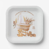 Assiettes En Carton Boho Bassinet Nursery Baby shower (Recto)