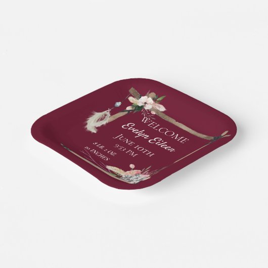 Assiettes En Carton Boho Beautiful Baby Birth Stats (Angulaire)