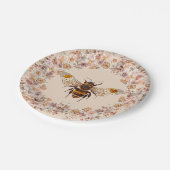 Assiettes En Carton Boho Bee Fleur sauvage aquarelle (Angle)