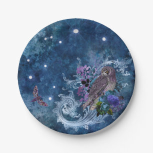 Assiettes En Carton Boho bleu Zodiac Aquarius Constellation