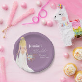 Assiettes En Carton Boho Blonde Épouse De Cheveux Avec Fleurs (Fête)