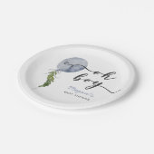 Assiettes En Carton Boho Blue Balloon Oh Boy Baby shower (Angle)