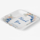 Assiettes En Carton Boho Blue Pampas Grandes (Angulaire)
