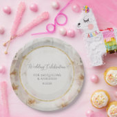 Assiettes En Carton BOHO Blush Orchid Fleurs Floral Mariage or (Fête)