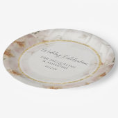 Assiettes En Carton BOHO Blush Orchid Fleurs Floral Mariage or (Angle)