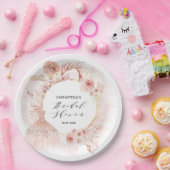 Assiettes En Carton Boho Blush Pampas Parties scintillant Robe Fête de (Fête)