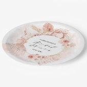 Assiettes En Carton Boho Blush Pampas Parties scintillant Robe Fête de (Angle)