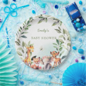 Assiettes En Carton Boho Bois Baby shower Verdure Forêt Animaux (Fête)