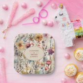 Assiettes En Carton Boho Botanique Aquarelle Fleur sauvage Mariage (Fête)