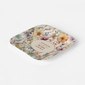 Assiettes En Carton Boho Botanique Aquarelle Fleur sauvage Mariage (Angulaire)