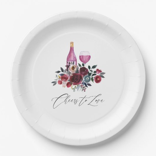 Assiettes En Carton Boho Bourgogne et Fête de Mariage au Vin de Bordea (Devant)