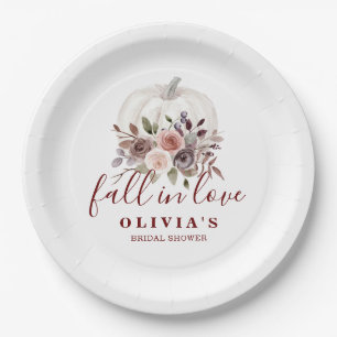 Assiettes En Carton Boho Burgundy automne Citrouille floral Fête des m