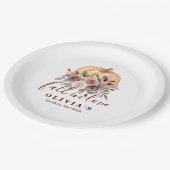 Assiettes En Carton Boho Burgundy automne Citrouille floral Fête des m (Angle)