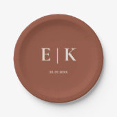 Assiettes En Carton Boho Burnt Orange Terracotta Mariage rustique (Devant)